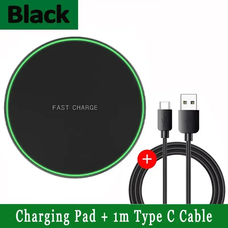 Elara Energy Wireless Fast Charging Pad — Qi Induction Dock Station for iPhone 13–17 Pro Max, Samsung S24, Xiaomi & Huawei