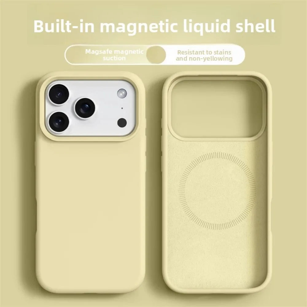 Elara Energy Magnetic Liquid Silicone iPhone Case — Soft Bumper MagSafe Cover for iPhone 16–17 Pro Max Air