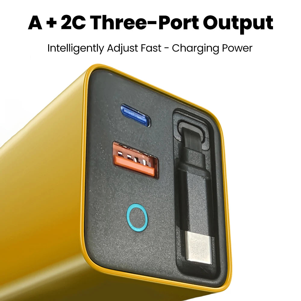 Elara Energy 60W Super Fast Wall Charger — Built-in Telescopic USB-C Cable with LED Light