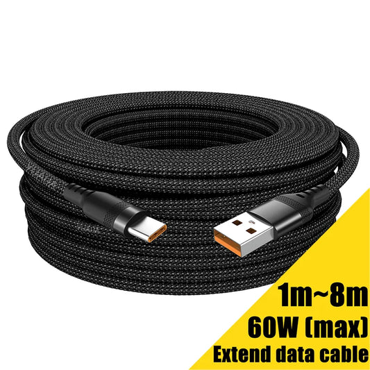 Elara Energy Extra Long USB-C & Micro USB Fast Charging Cable — 3M, 5M & 8M for iPhone, Android, Huawei, Xiaomi, Samsung & More