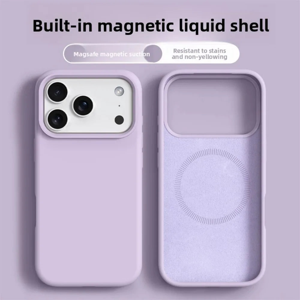 Elara Energy Magnetic Liquid Silicone iPhone Case — Soft Bumper MagSafe Cover for iPhone 16–17 Pro Max Air