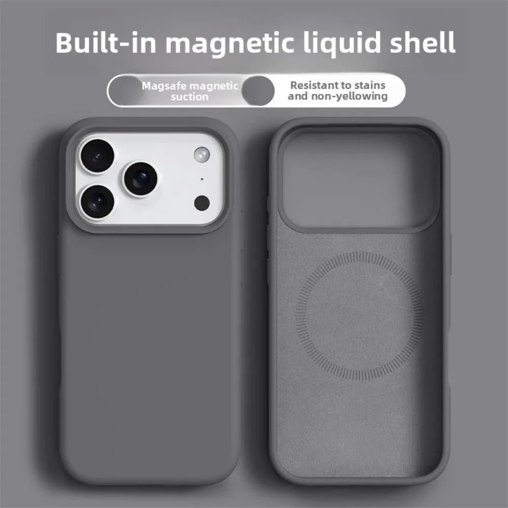 Elara Energy Magnetic Liquid Silicone iPhone Case — Soft Bumper MagSafe Cover for iPhone 16–17 Pro Max Air