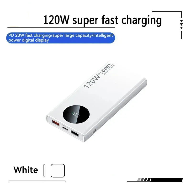 Elara Energy 80000mAh 120W Power Bank — Super Fast Charging Portable Battery with Digital Display for iPhone Samsung & Xiaomi