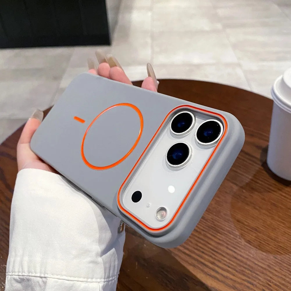 Elara Energy Luxury Magnetic Matte iPhone Case — Shockproof MagSafe Wireless Charging Soft Cover for iPhone 11–17 Pro Max Air