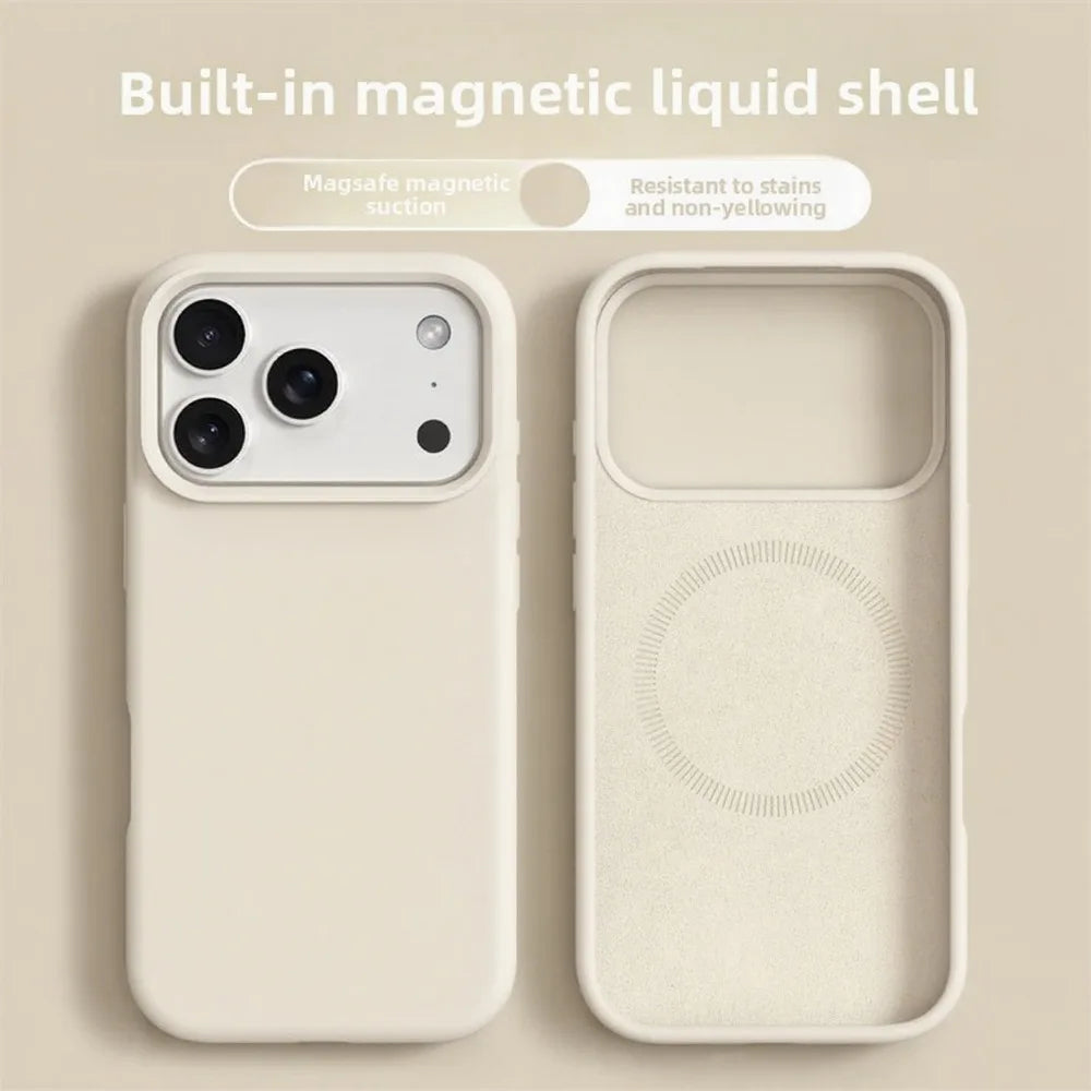 Elara Energy Magnetic Liquid Silicone iPhone Case — Soft Bumper MagSafe Cover for iPhone 16–17 Pro Max Air