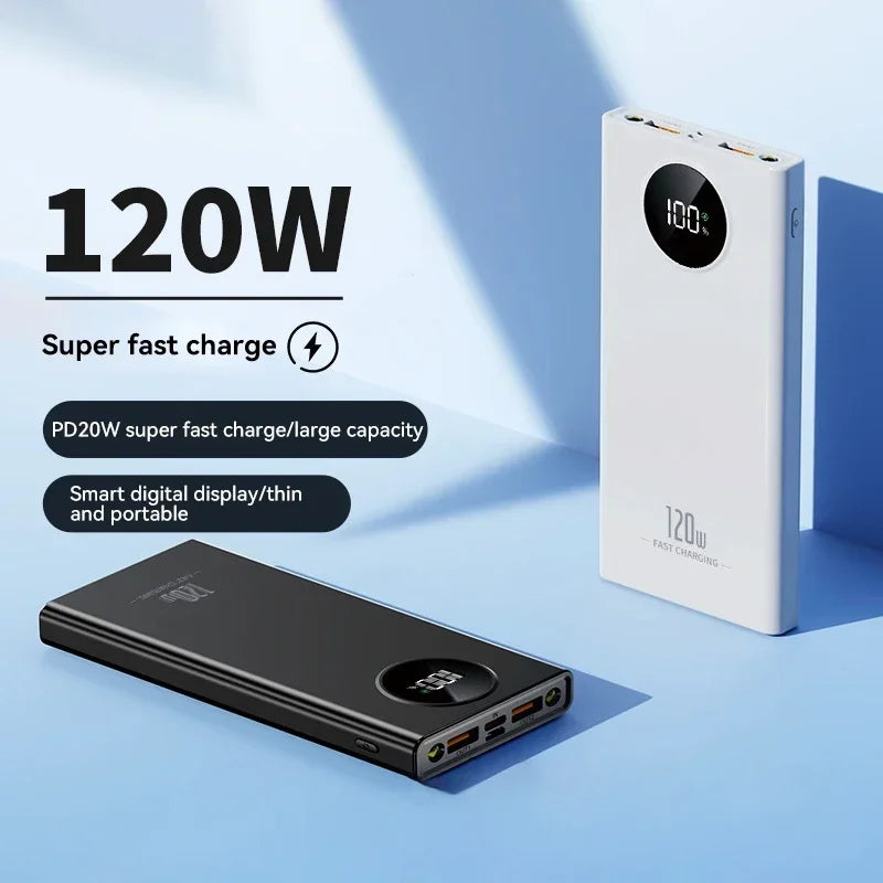Elara Energy 80000mAh 120W Power Bank — Super Fast Charging Portable Battery with Digital Display for iPhone Samsung & Xiaomi