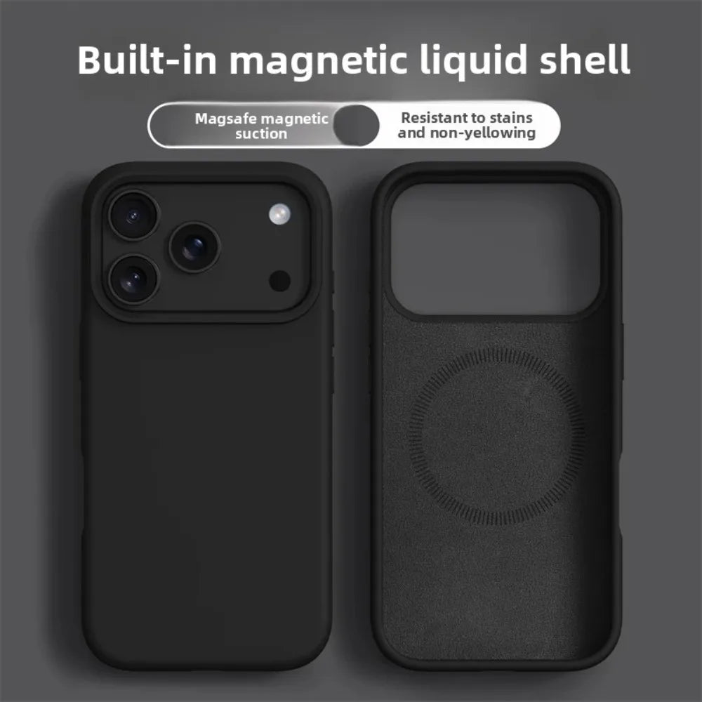 Elara Energy Magnetic Liquid Silicone iPhone Case — Soft Bumper MagSafe Cover for iPhone 16–17 Pro Max Air