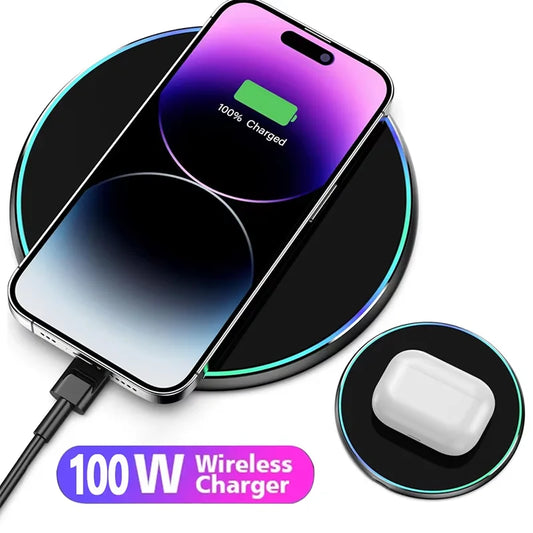 Elara Energy Wireless Fast Charging Pad — Qi Induction Dock Station for iPhone 13–17 Pro Max, Samsung S24, Xiaomi & Huawei